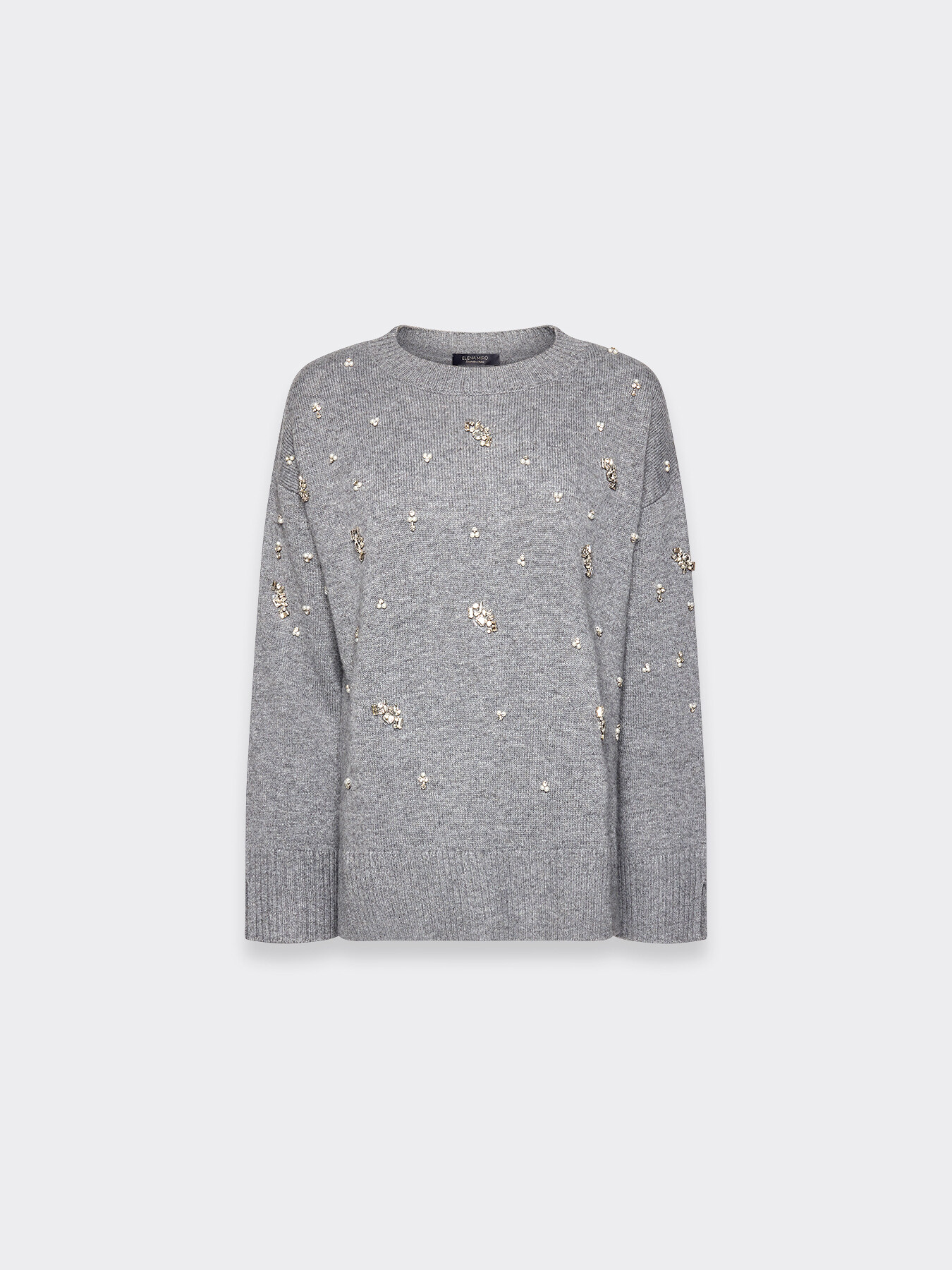Pull ras du cou en pure laine avec broderie image number 4