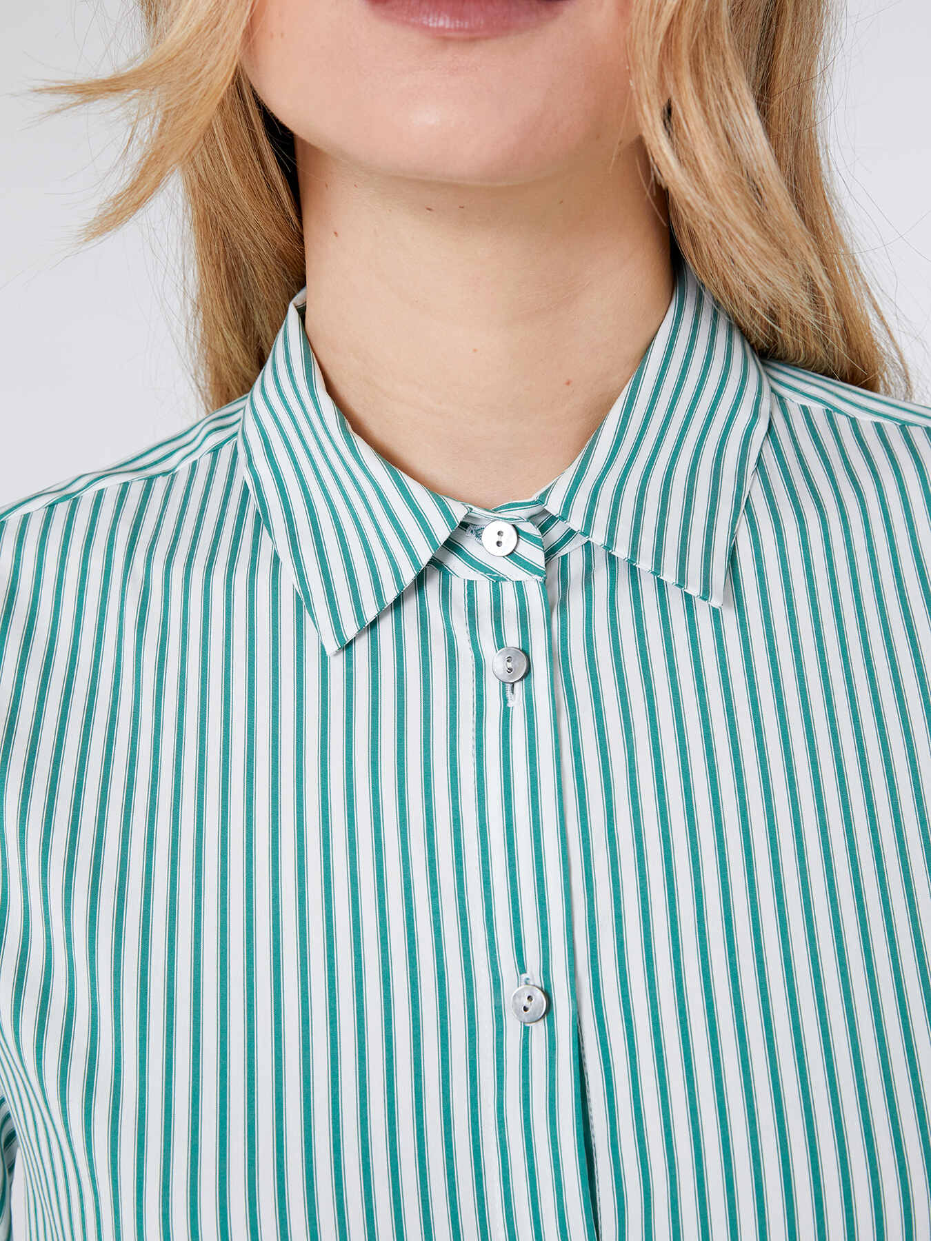 Striped poplin shirt image number 3