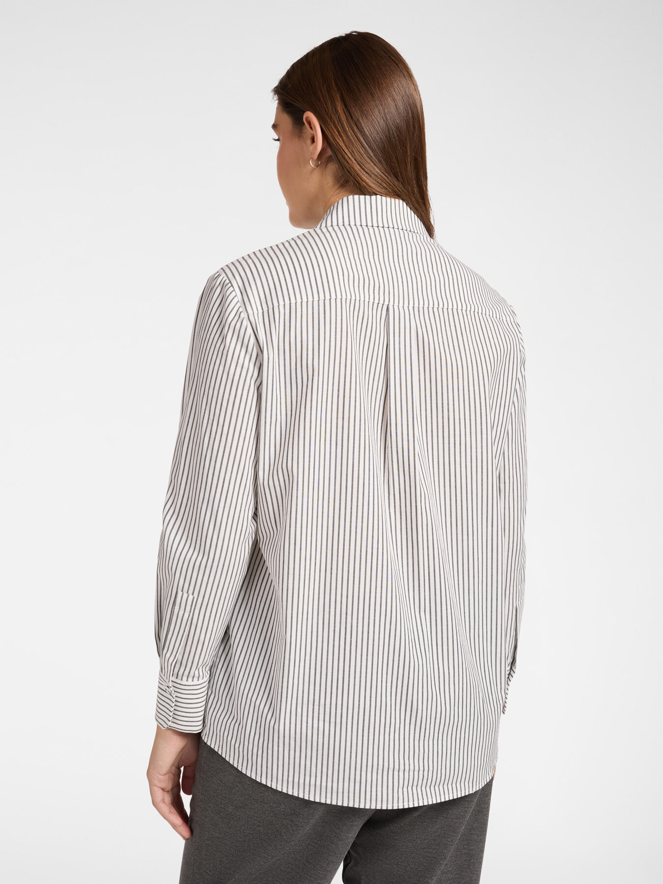 Camisa de rayas con bordado a mano image number 1