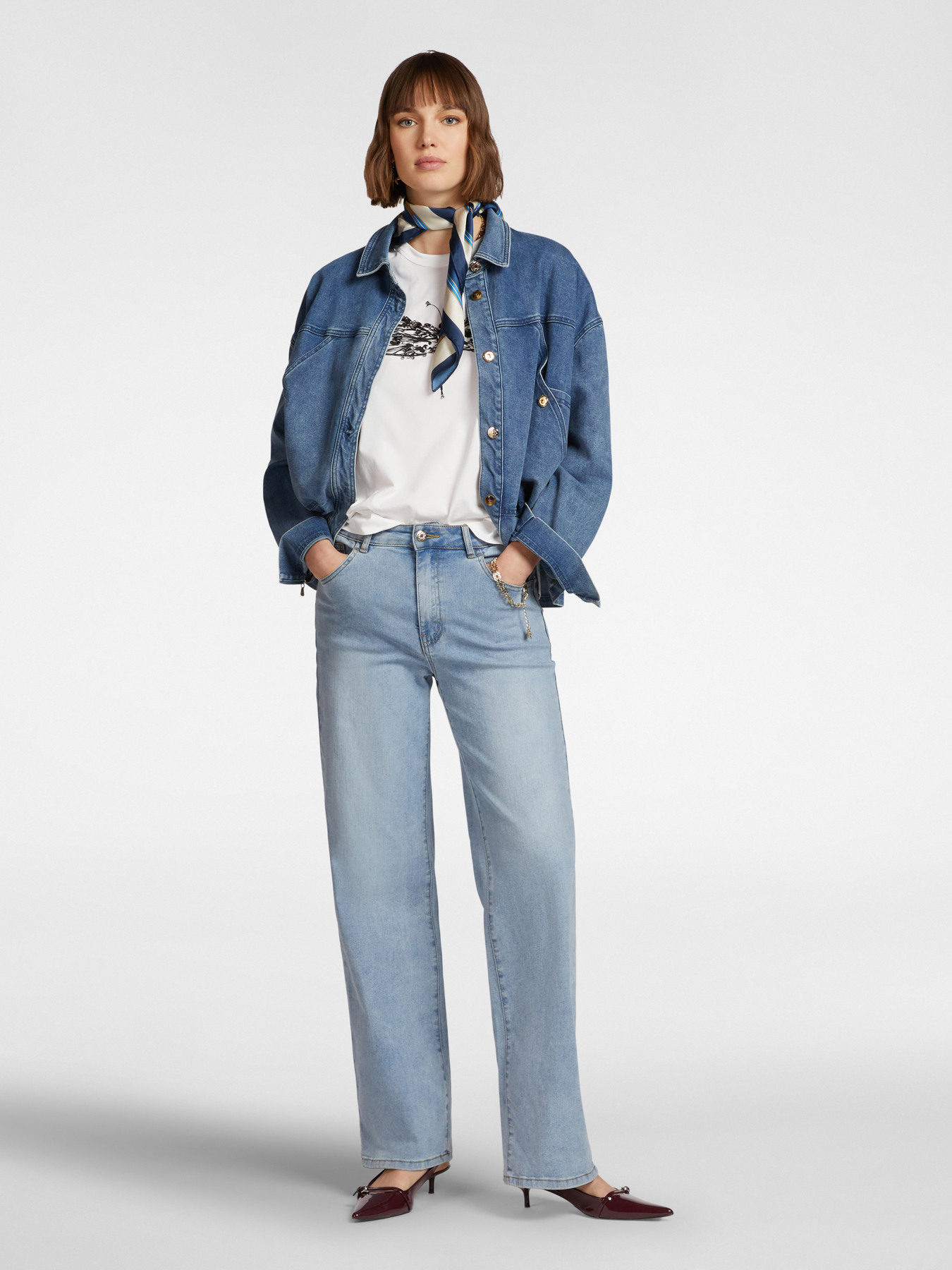 Jeans 5 tasche mid wide leg, "Wanda" image number 4