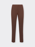 Slim-fit trousers in cotton-blend cr&ecirc;pe image number 4