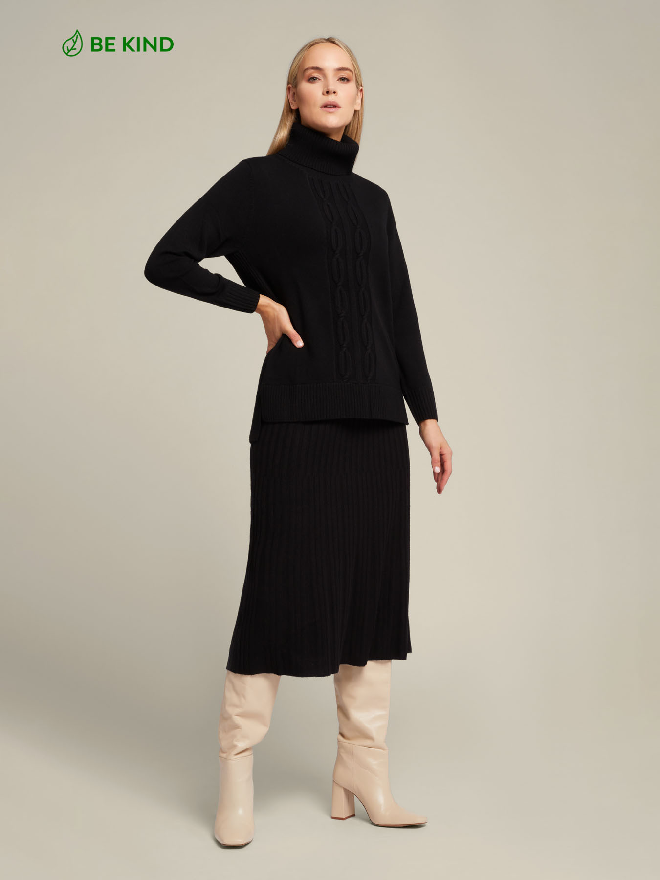 Jersey con ochos por delante de lana sostenible image number 1