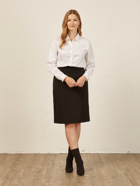 Elenamiro&nbsp;: Jupe droite avec &eacute;lastique devant Noir_1