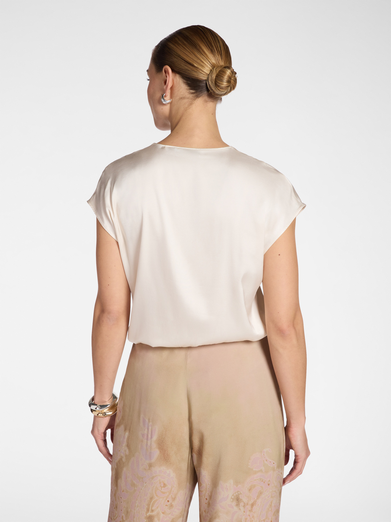 V-neck satin blouse image number 1