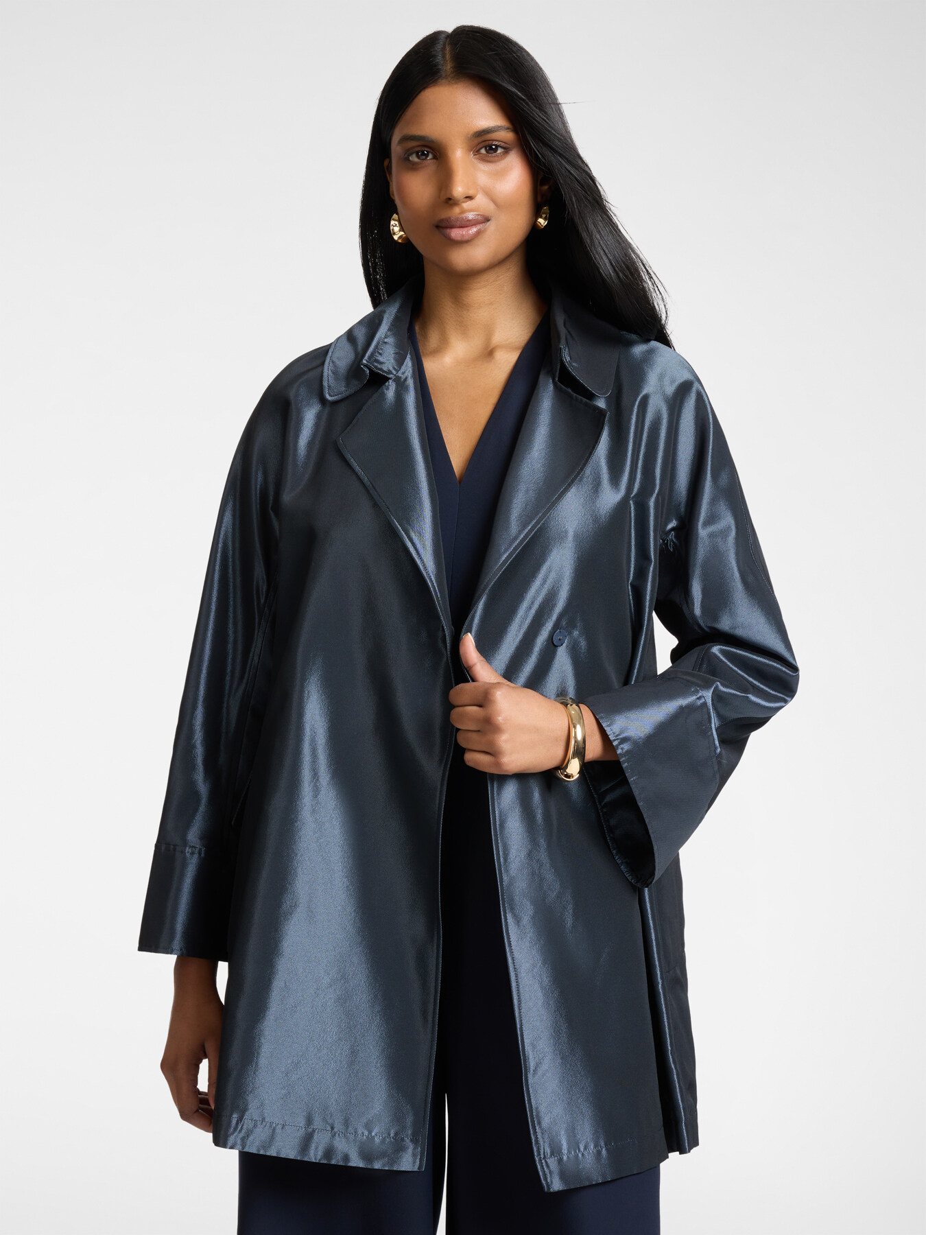 Long taffeta jacket image number 3
