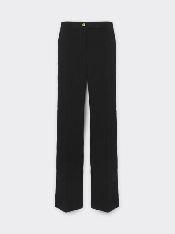 Stretch crepe fabric trousers