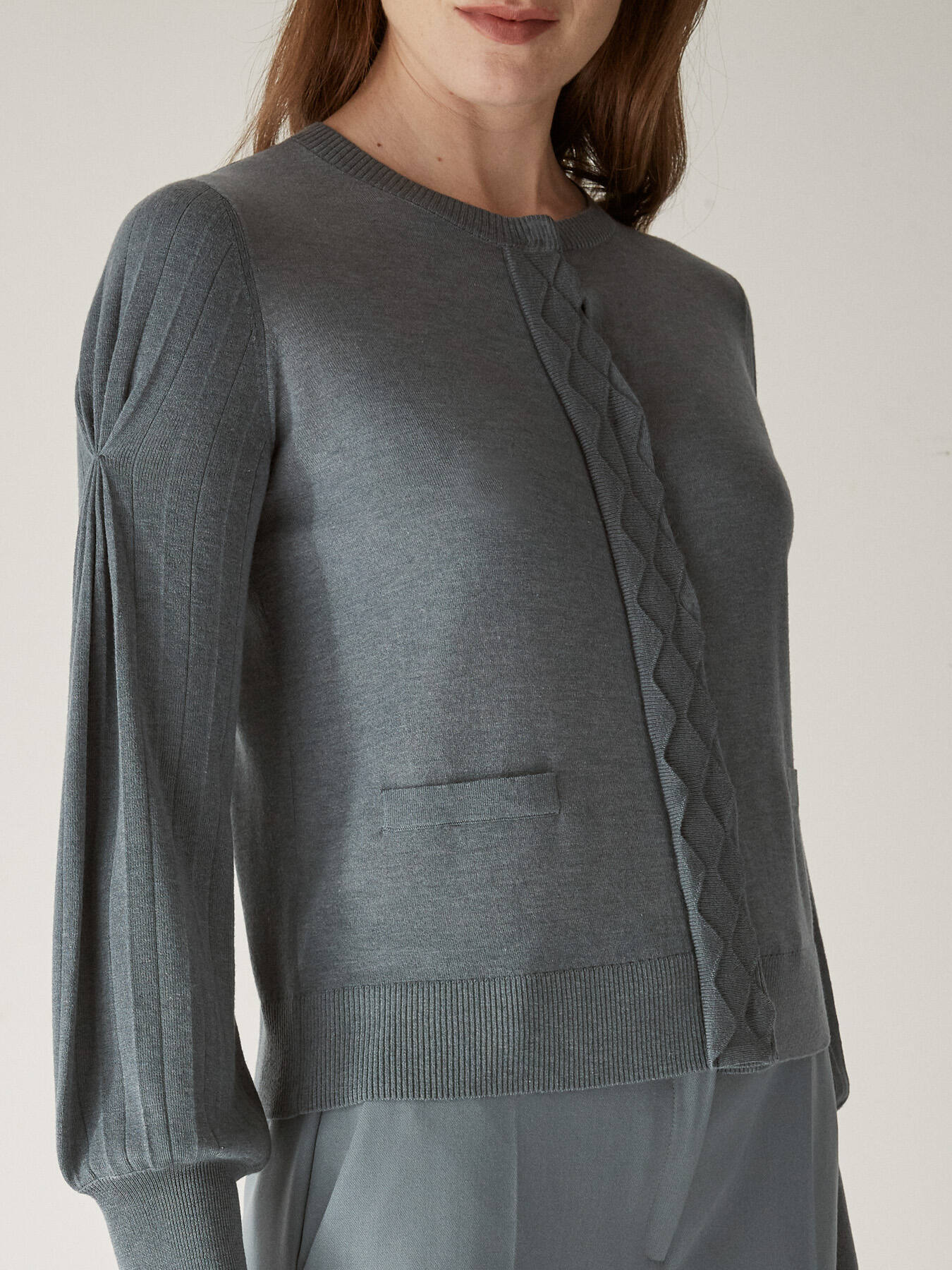WOOL AND SILK ORIGAMI CARDIGAN image number 3