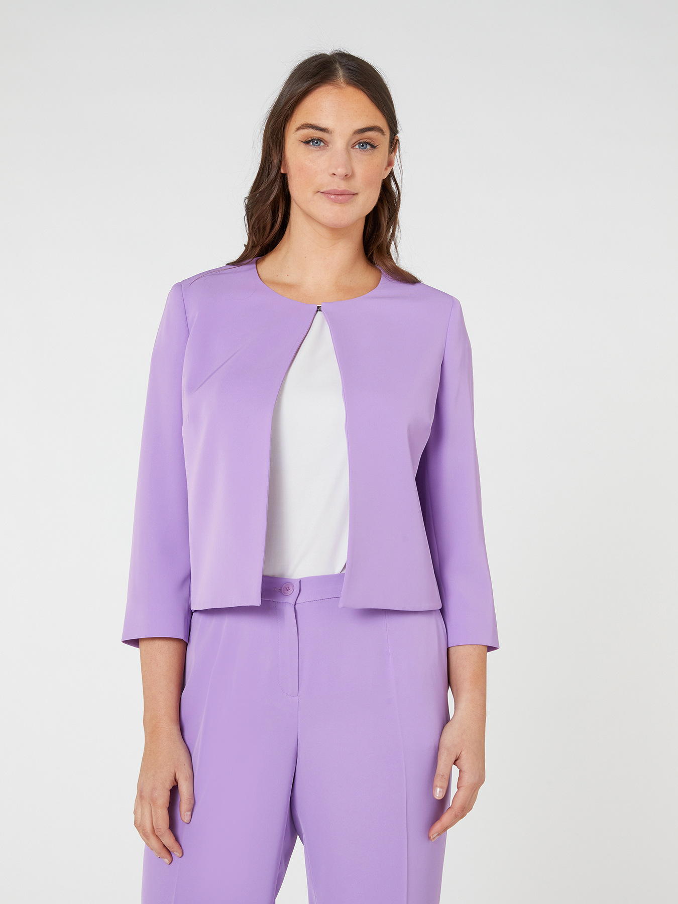 Short flowing fabric jacket image number 0