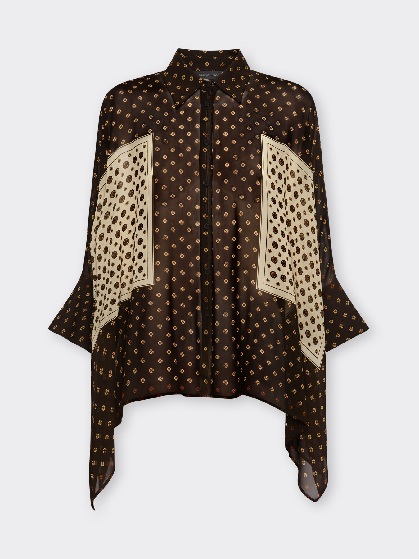 Oversized printed georgette shirt image number 4