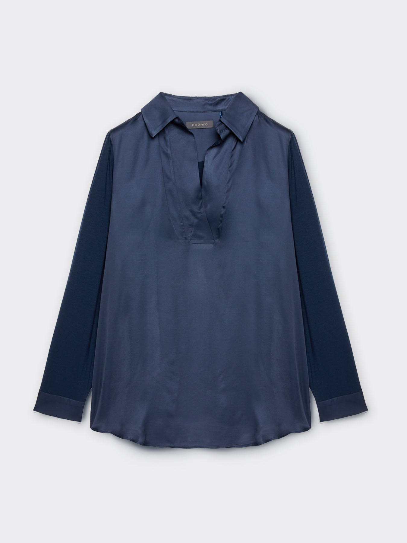 Dual-fabric polo T-shirt image number 4