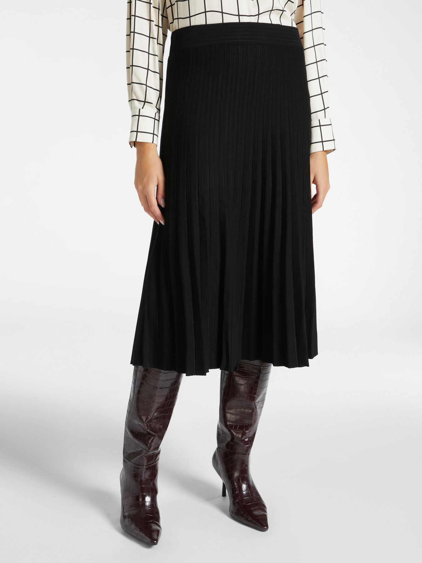 Gonna pliss&eacute; in tricot image number 2