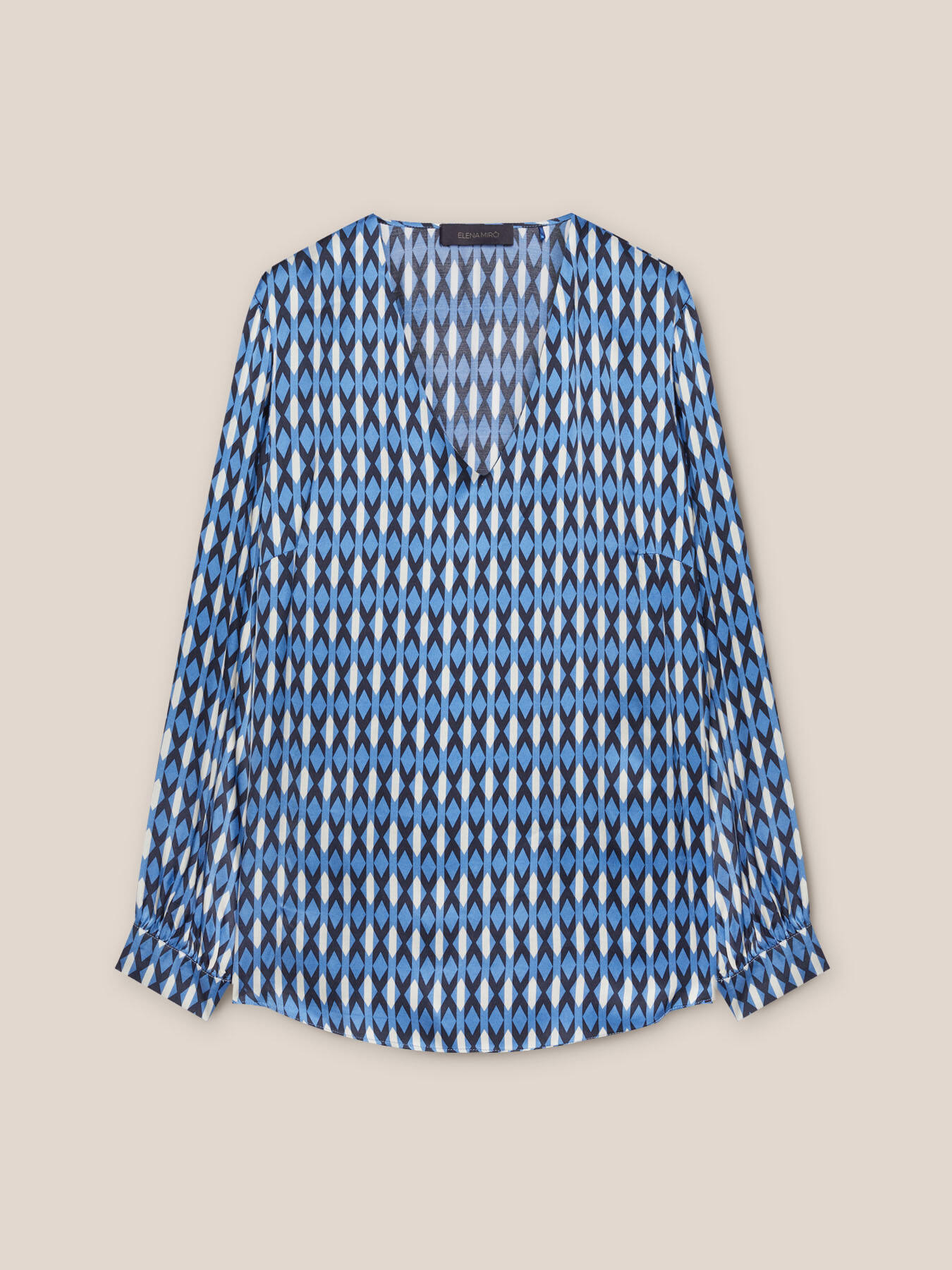 Blouse with geometric print image number 5
