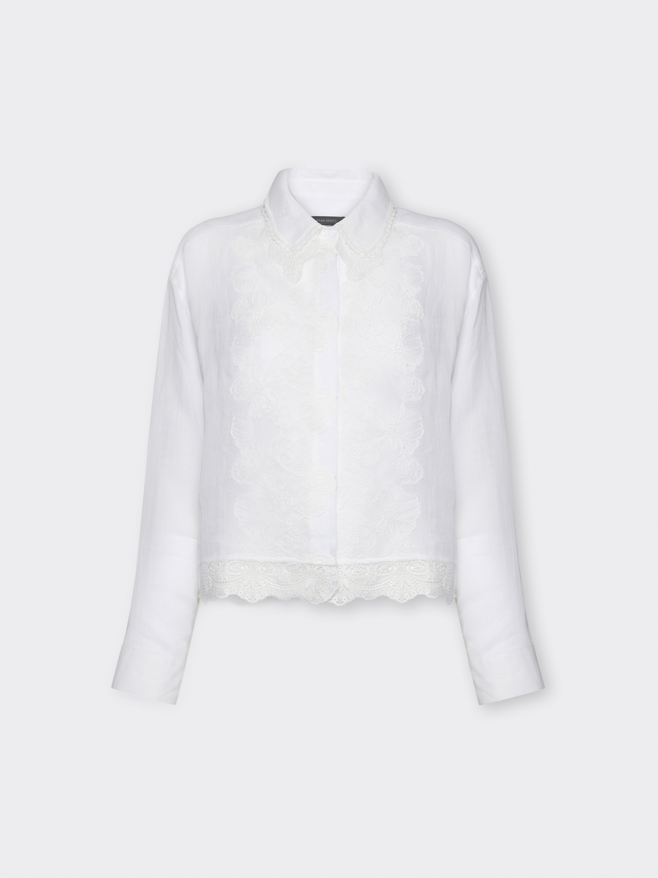 Camisa de ramio con encaje image number 4