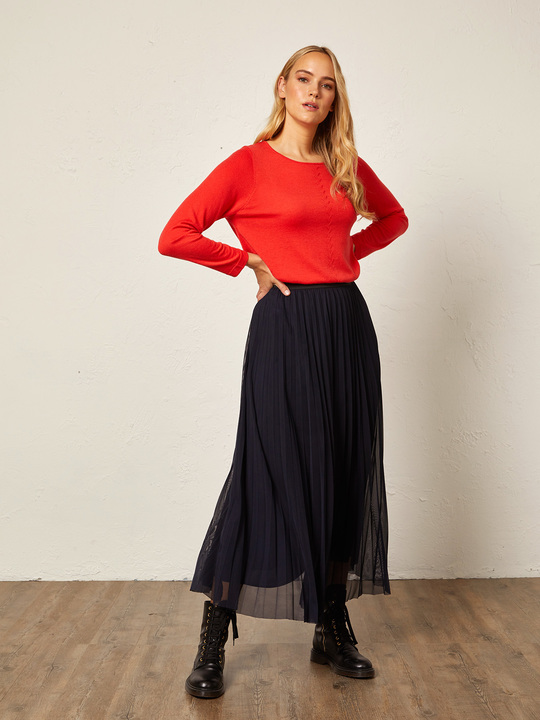 Elenamiro: Saia comprida em tule Azul_1