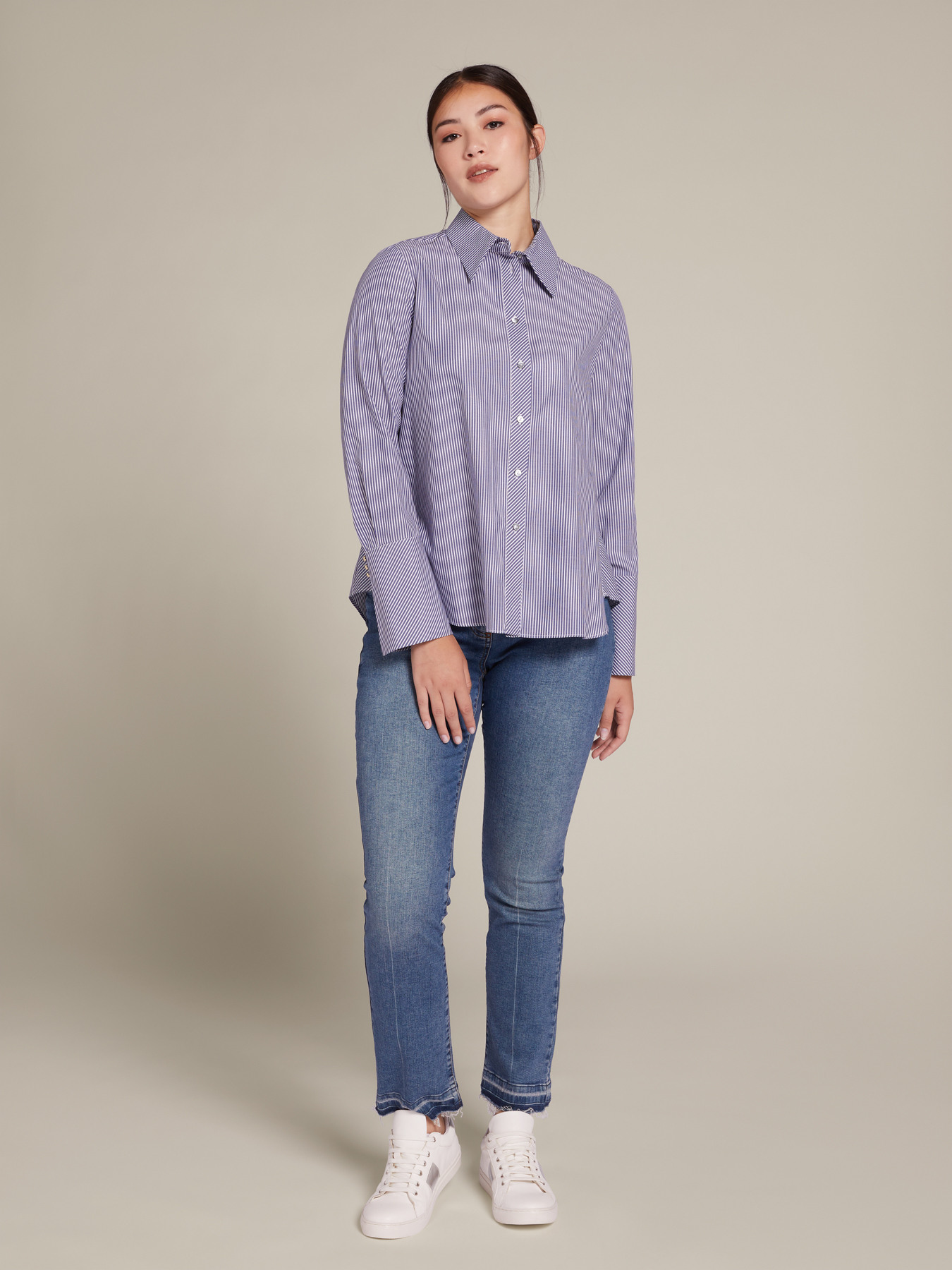 Camicia rigata in cotone image number 2