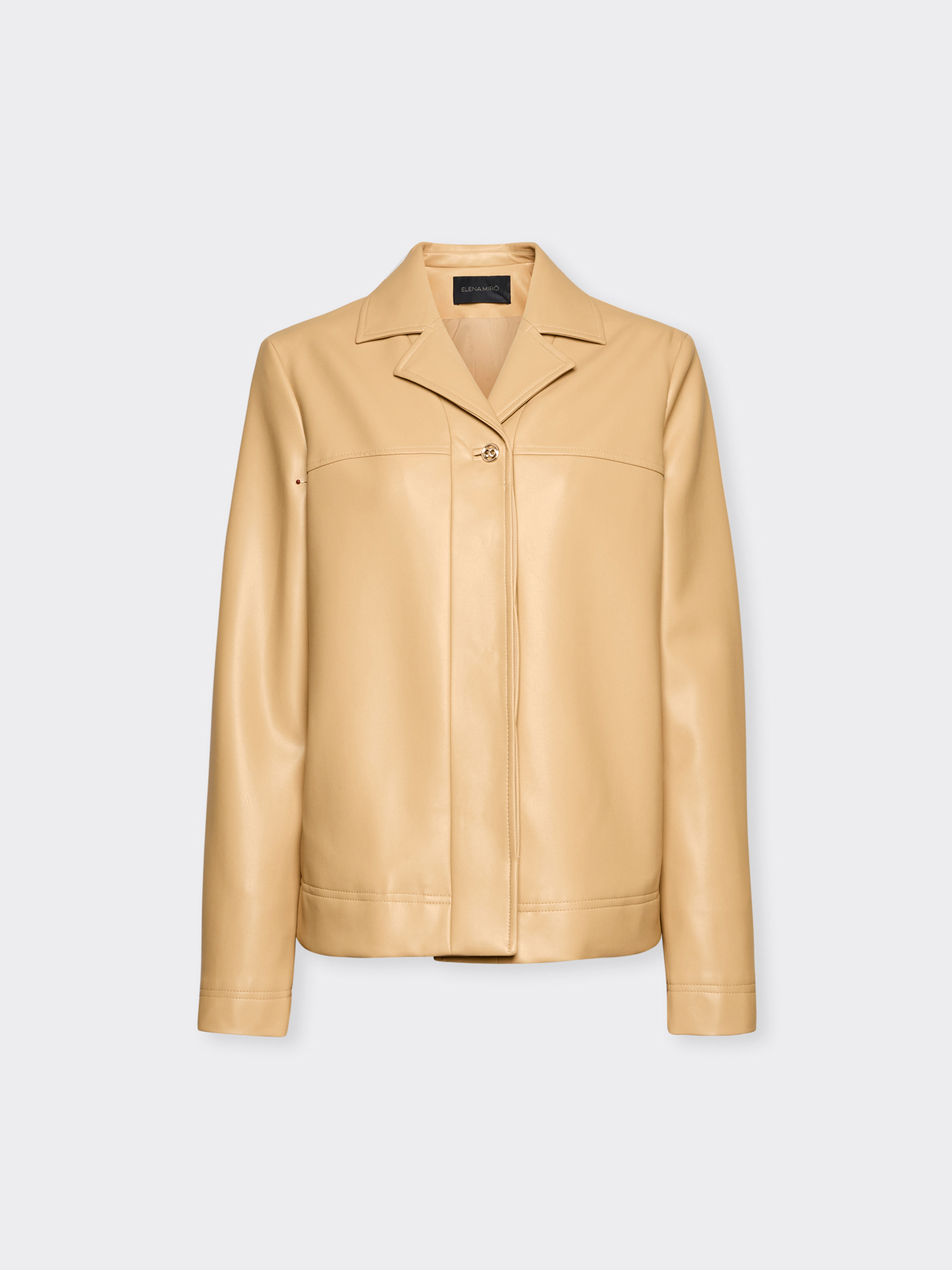 Boxy jacket in coated fabric image number 4