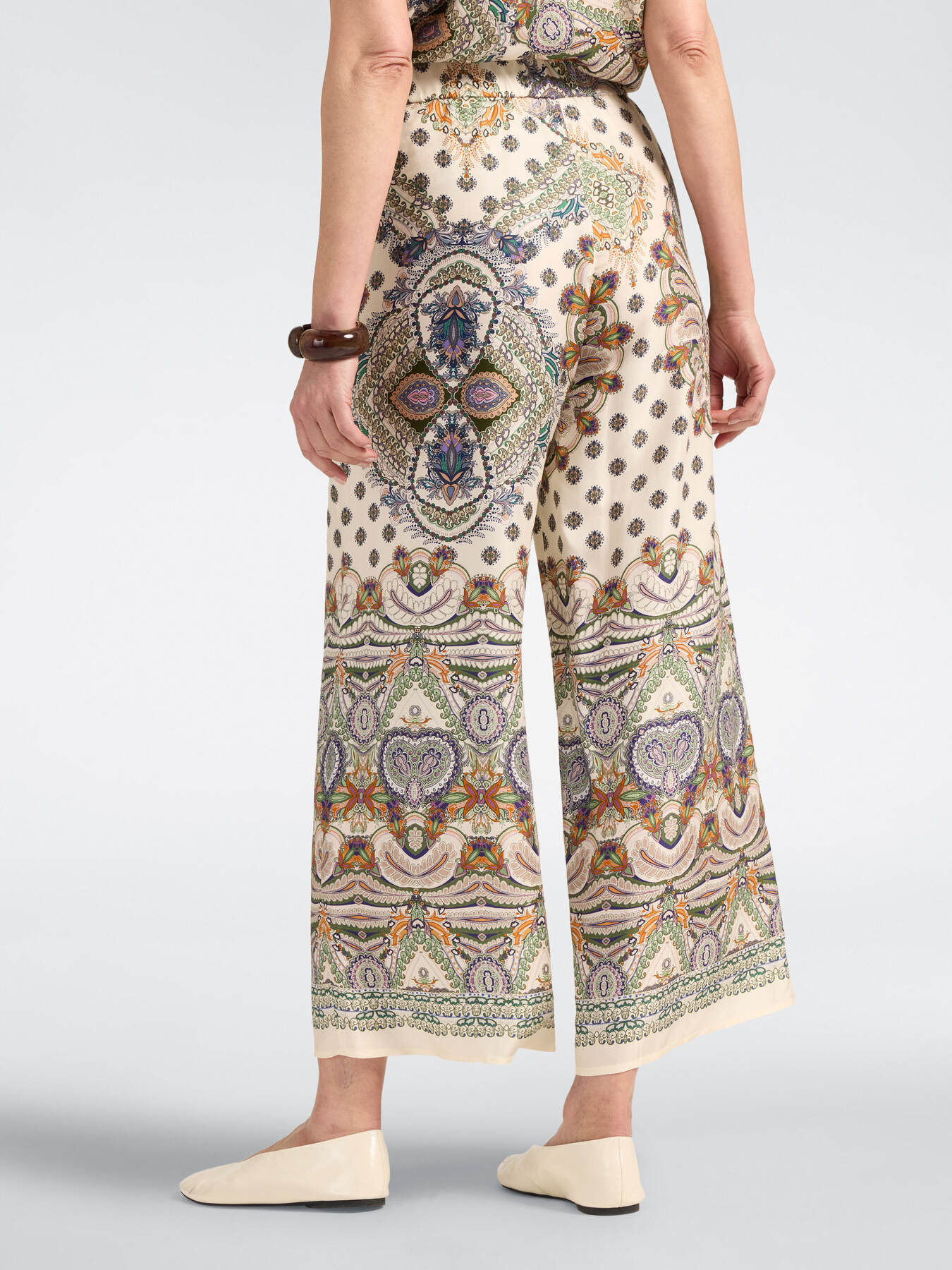 Printed satin palazzo pants image number 1