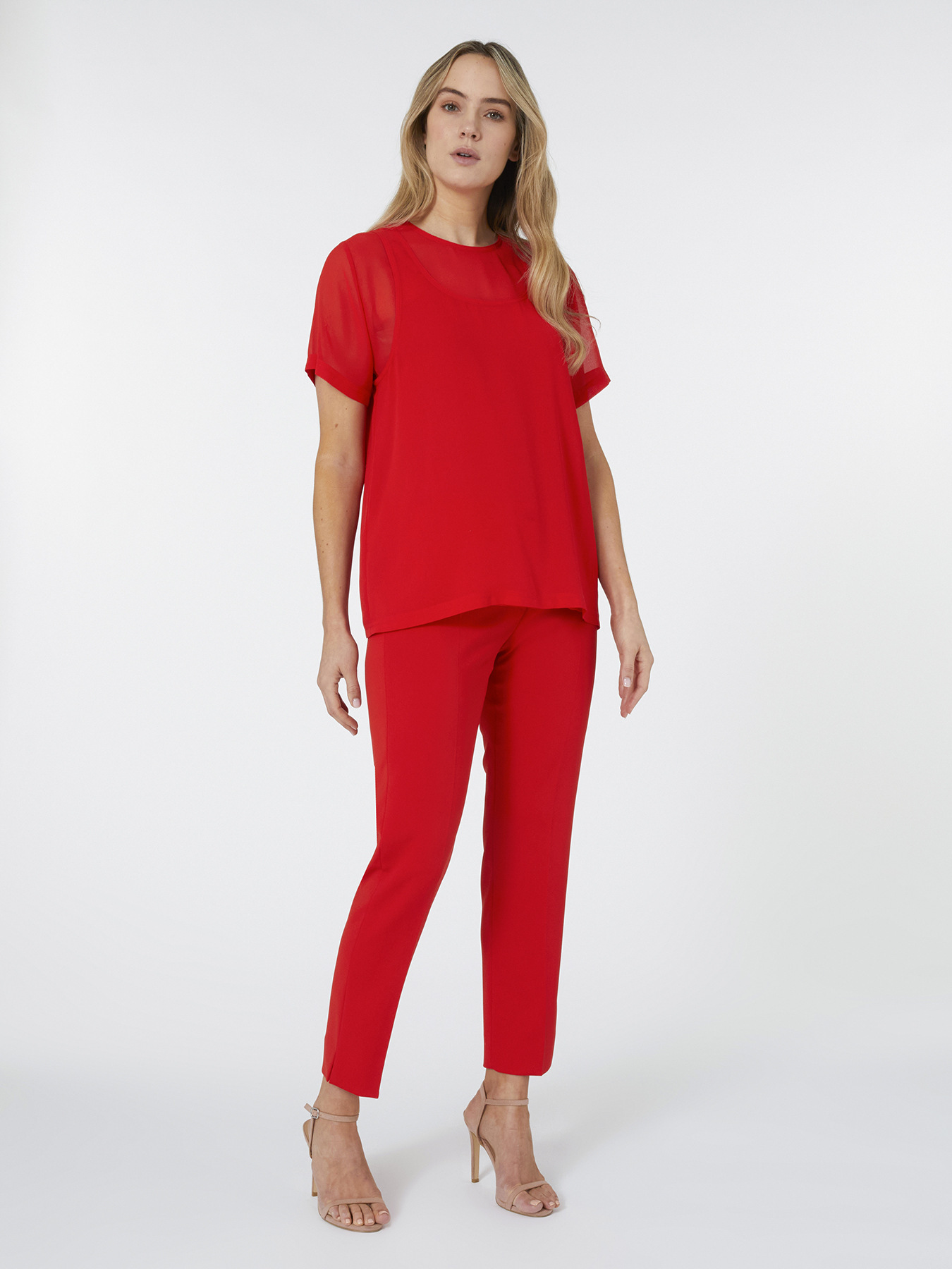 Kleid aus Georgette in Lagenoptik image number 0