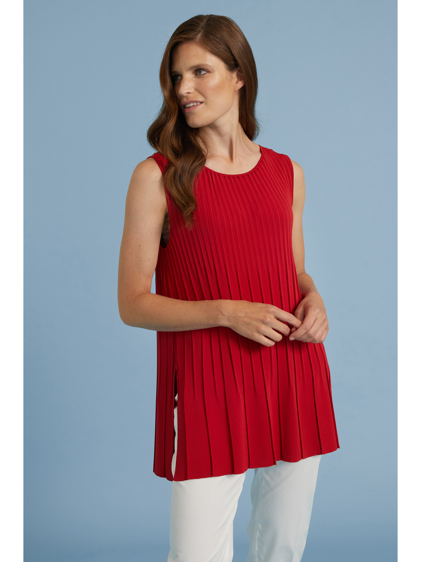 PULLOVER MIT PLISSEE-MUSTER image number 2