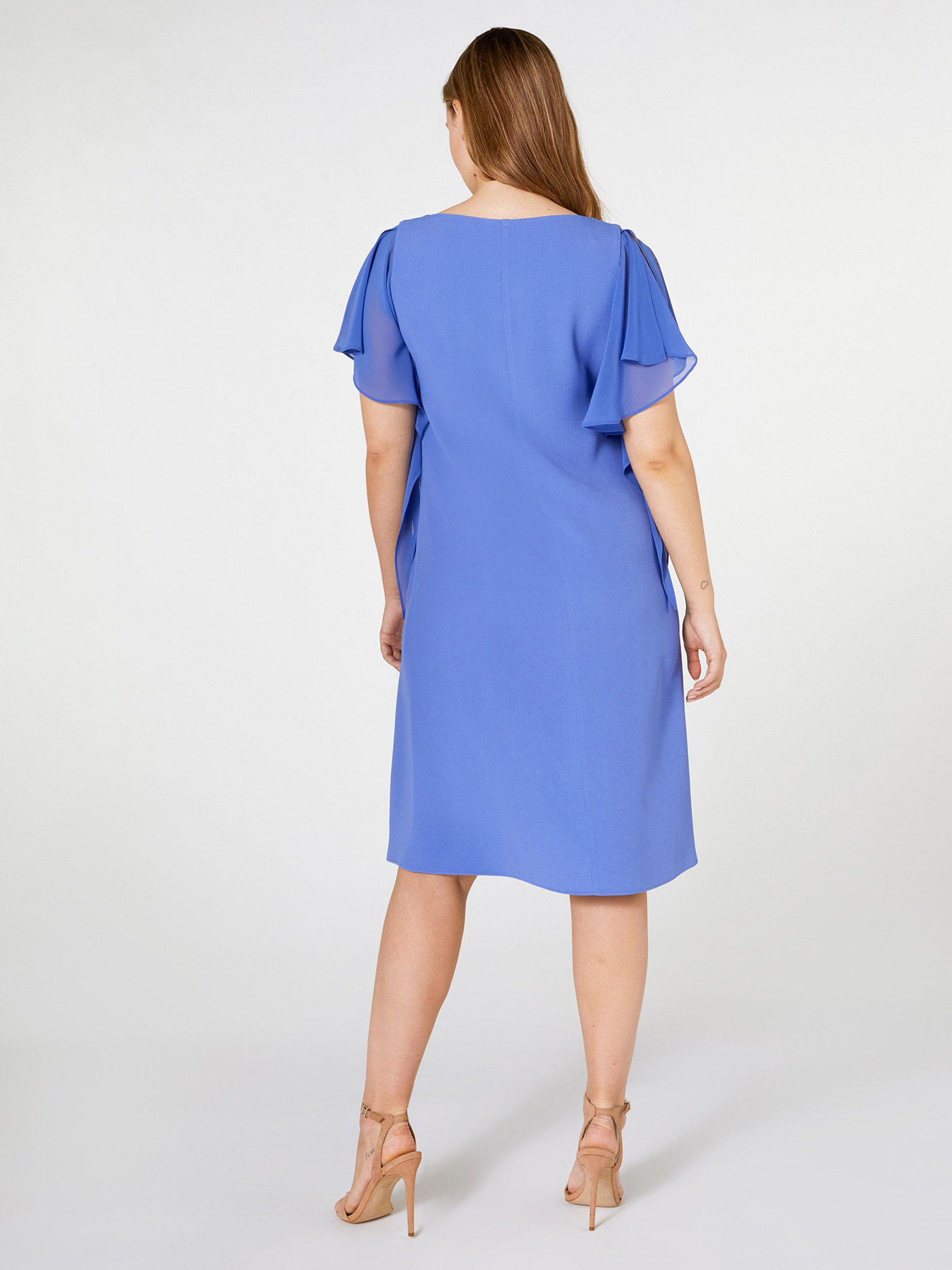 Abito elegante con maniche a volants image number 1