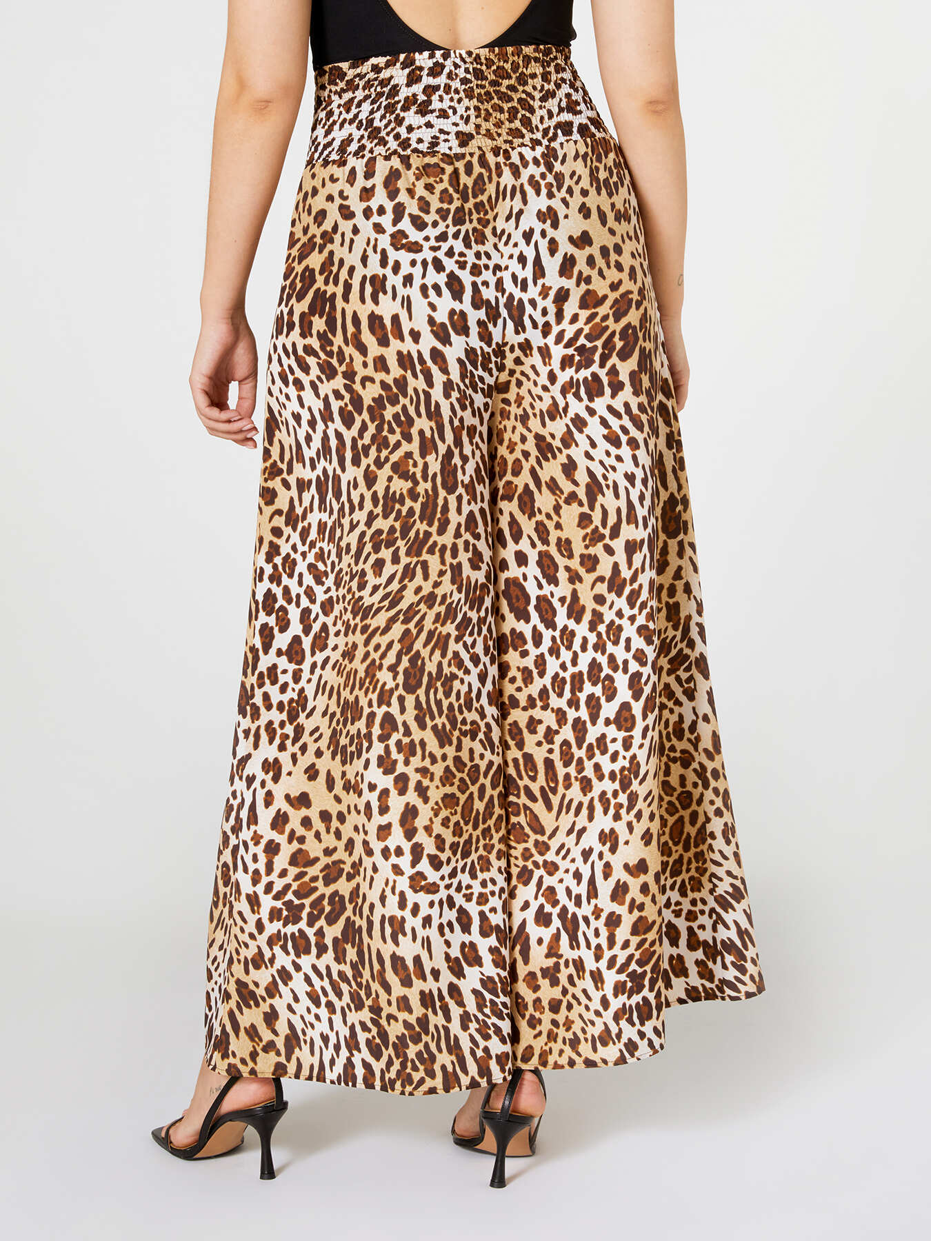 Pantalon large &agrave; motif animalier image number 1