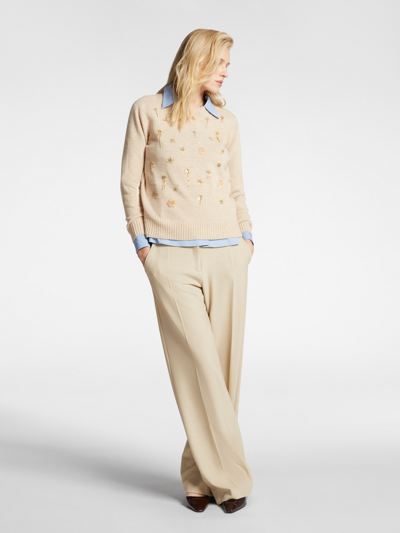 Hose mit maskulinem Schnitt aus Stretchgewebe image number 1