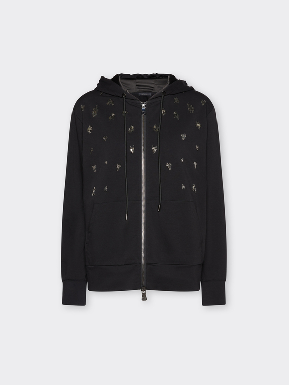 Baumwoll-Sweatshirt mit Stickerei