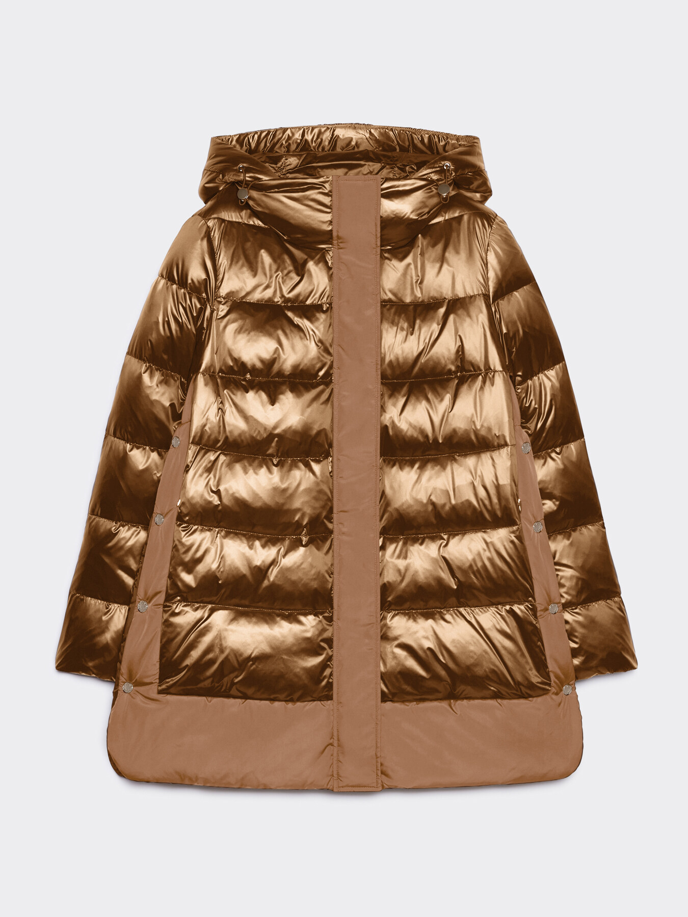 Down jacket in iridescent nylon with side snap buttons image number 4