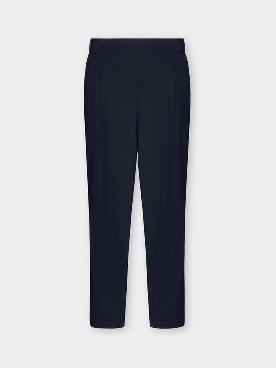 Wide-leg pleated trousers