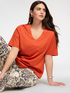 T-shirt en coton col V image number 3