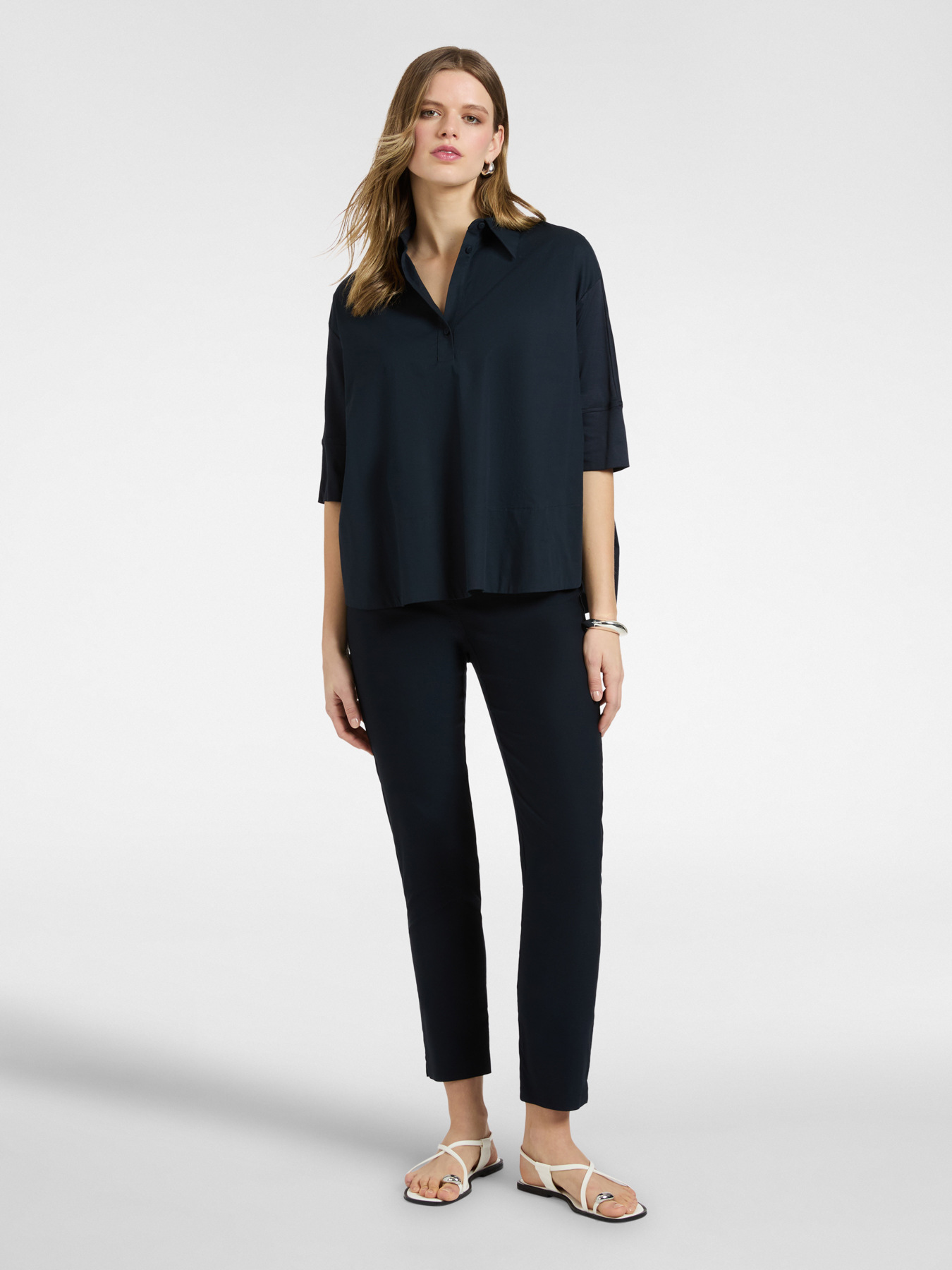 Blusa boxy con maniche a tre quarti image number 2