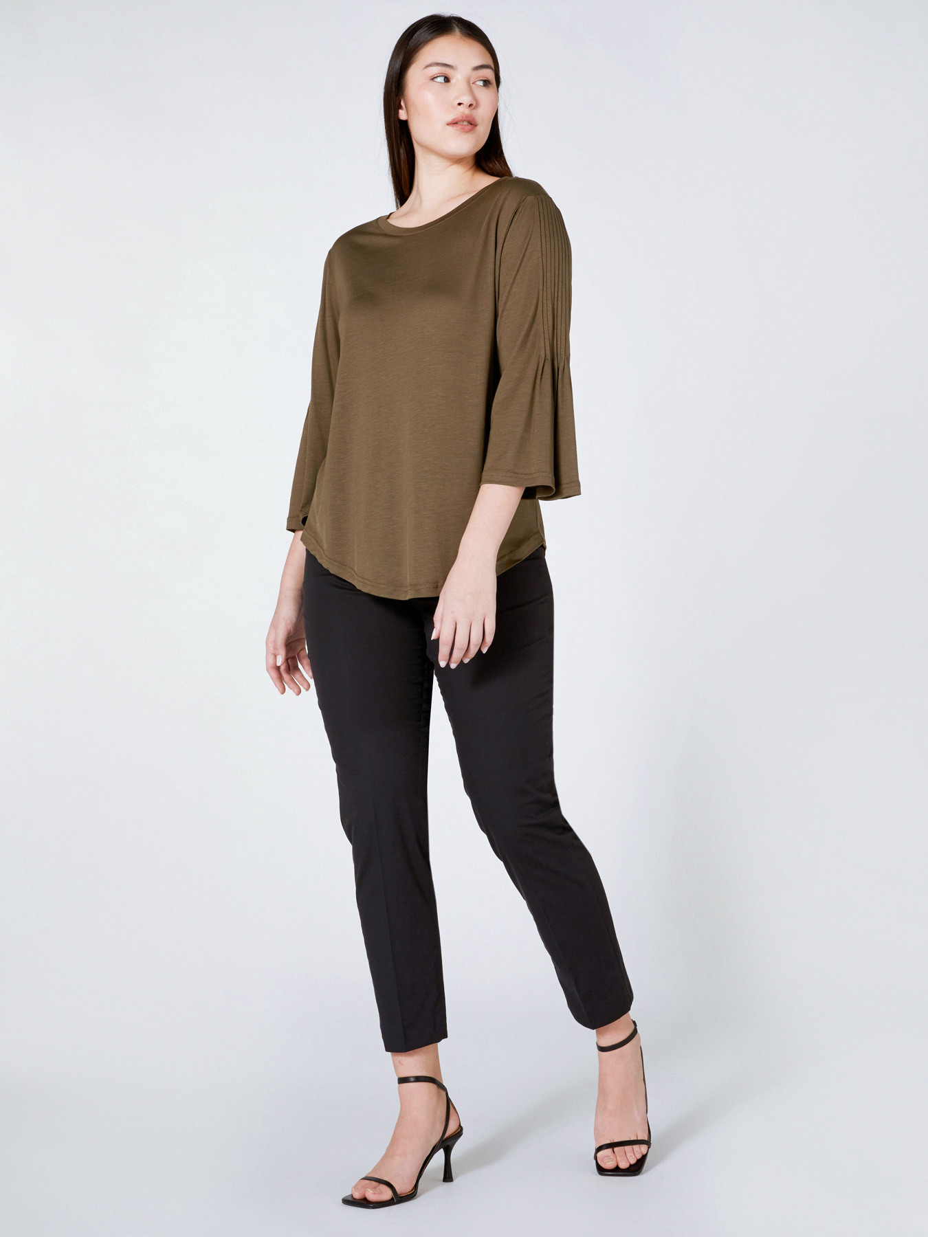 Pantaloni dritti in cotone stretch image number 0