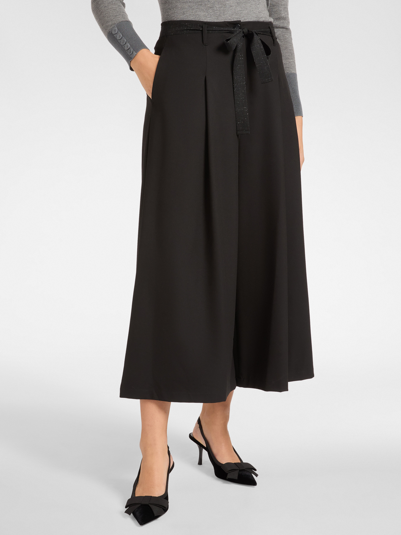 Pantalon large avec ceinture image number 2