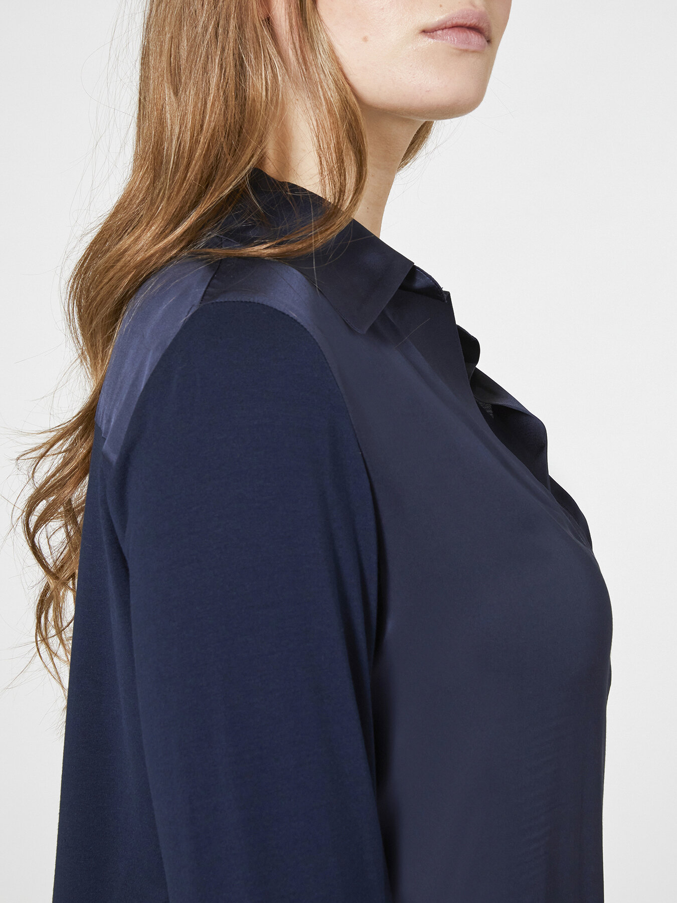 Dual-fabric polo T-shirt image number 3