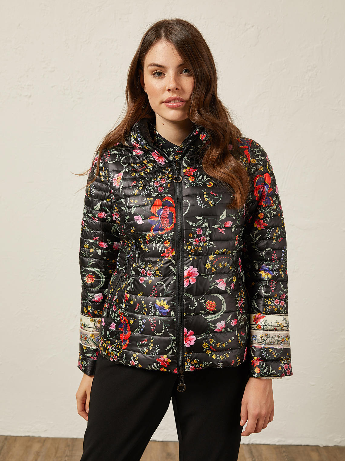 Elenamiro: Printed reversible down jacket_1