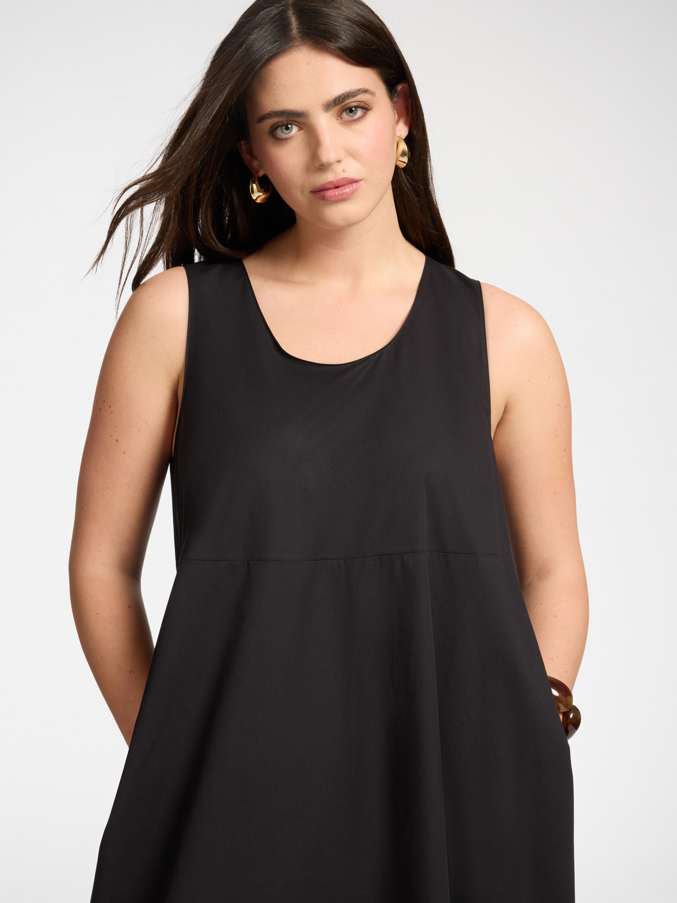 Vestido barrel em popeline image number 3