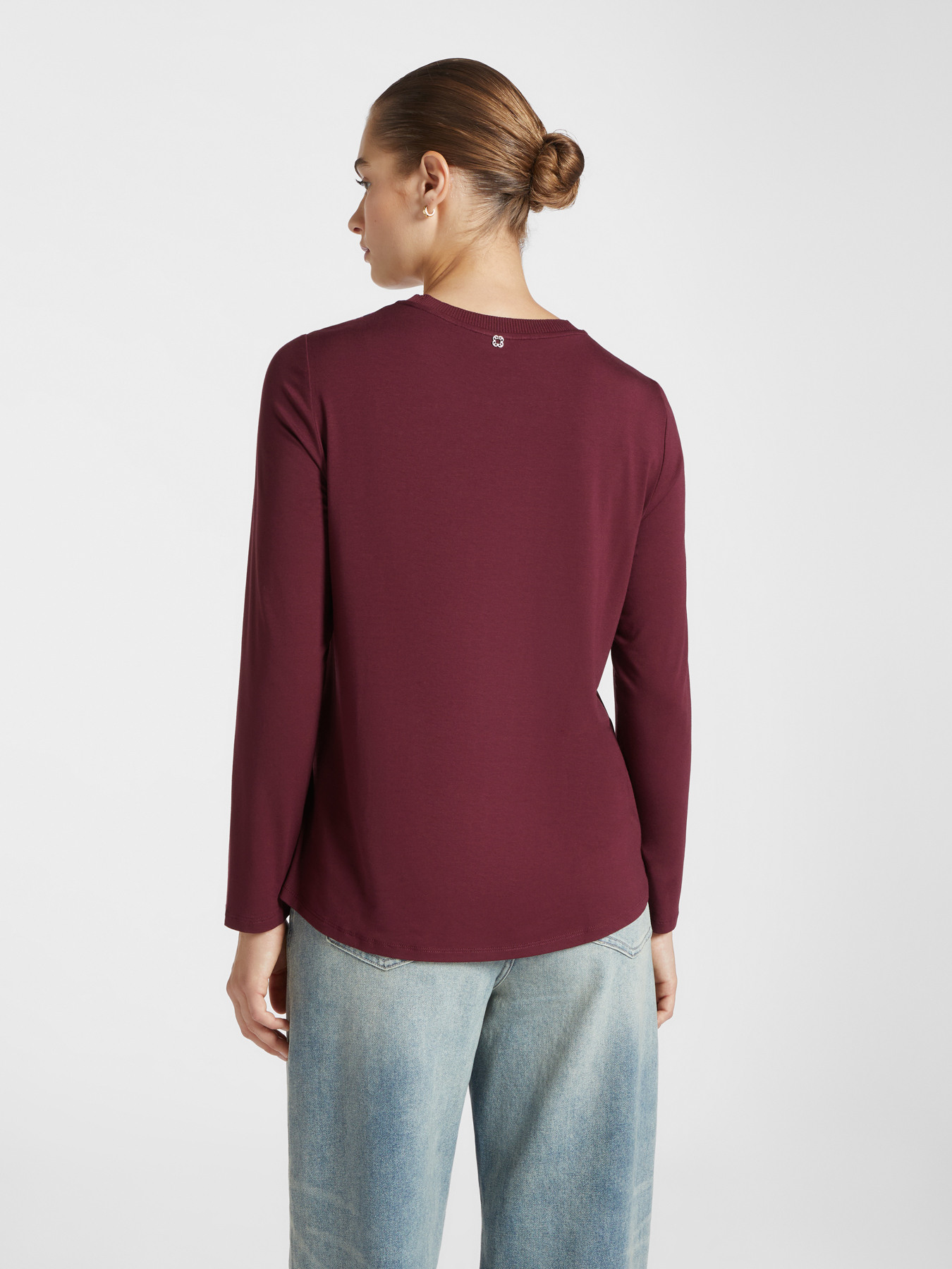 Blouse bi-mati&egrave;re avec soie imprim&eacute;e image number 1