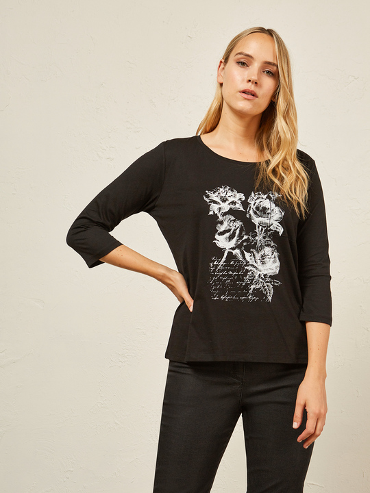 Elenamiro&nbsp;: T-shirt imprim&eacute; Noir_1