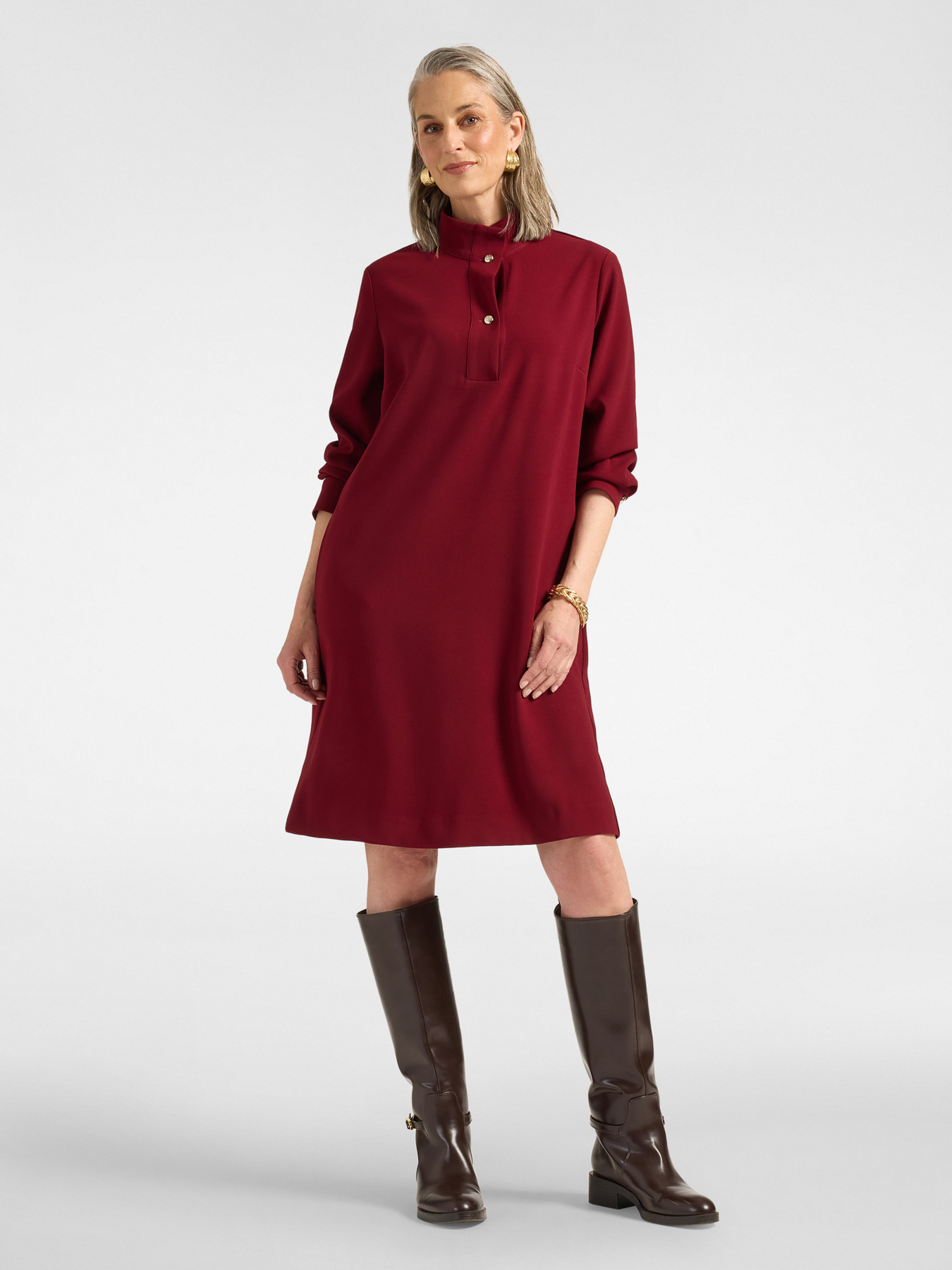 High-neck cady dress image number 2