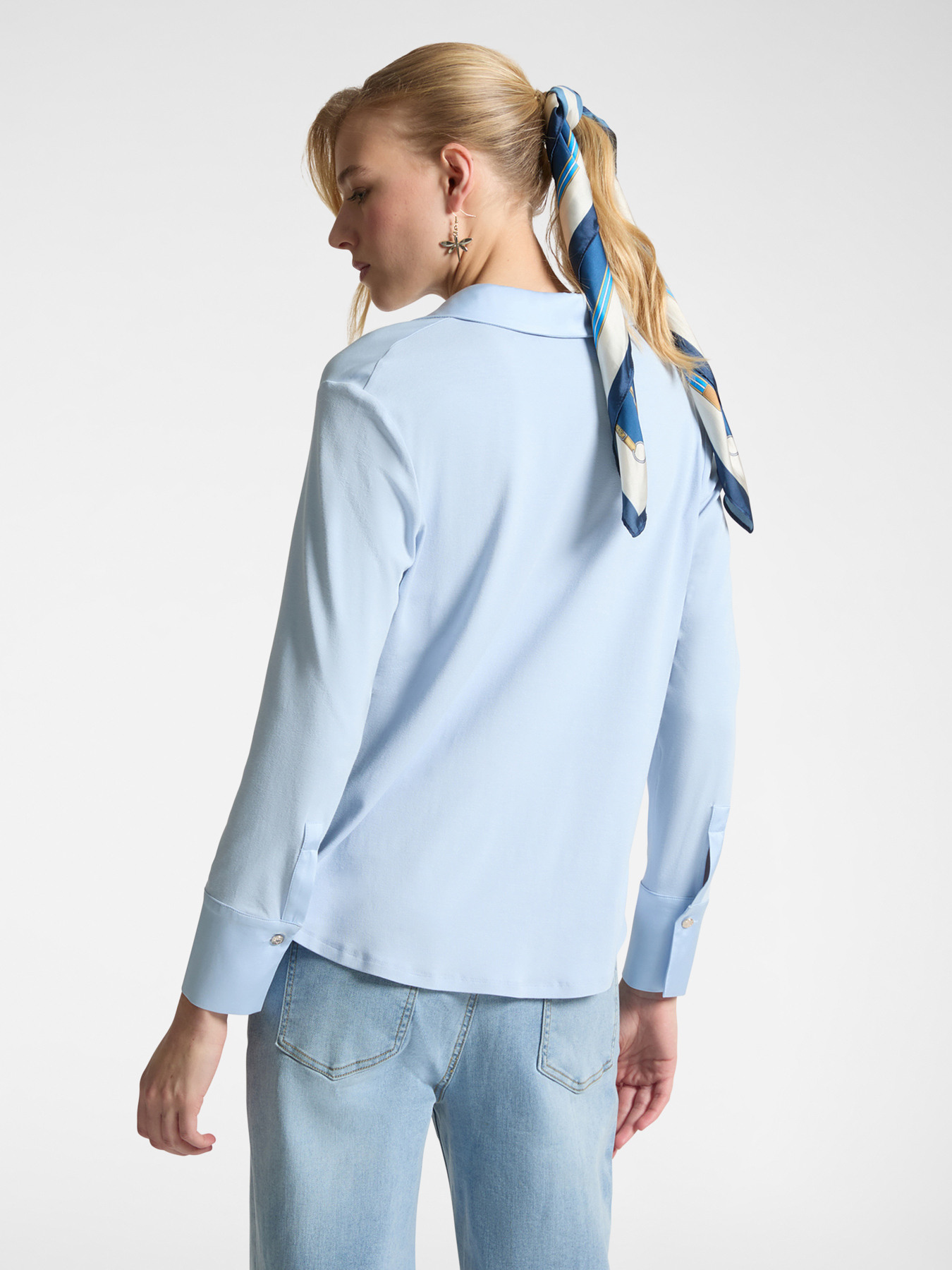 T-shirt polo in raso e jersey image number 1