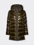 Long puffer jacket in shiny and matte nylon image number 4