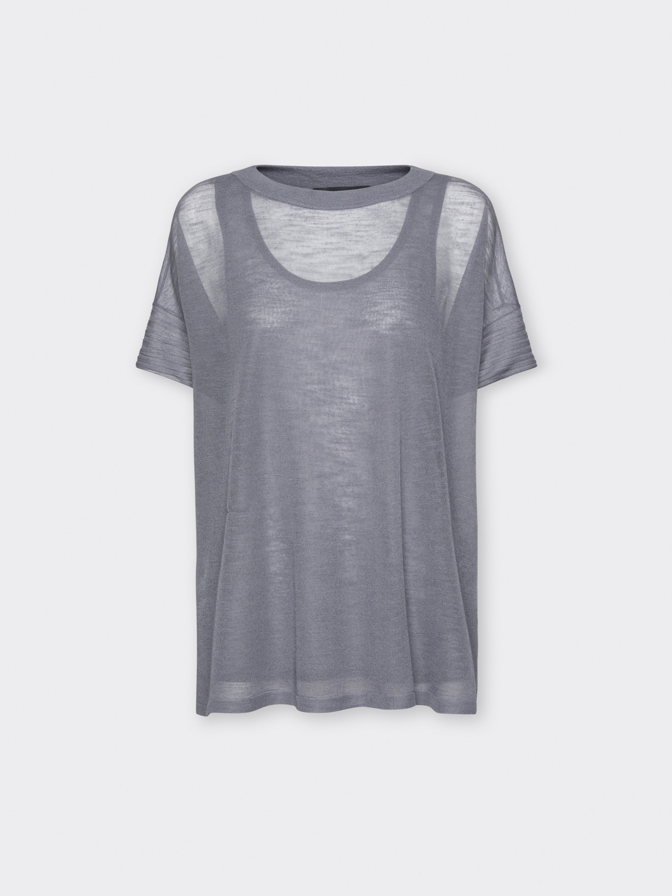Linen blend crew neck sweater