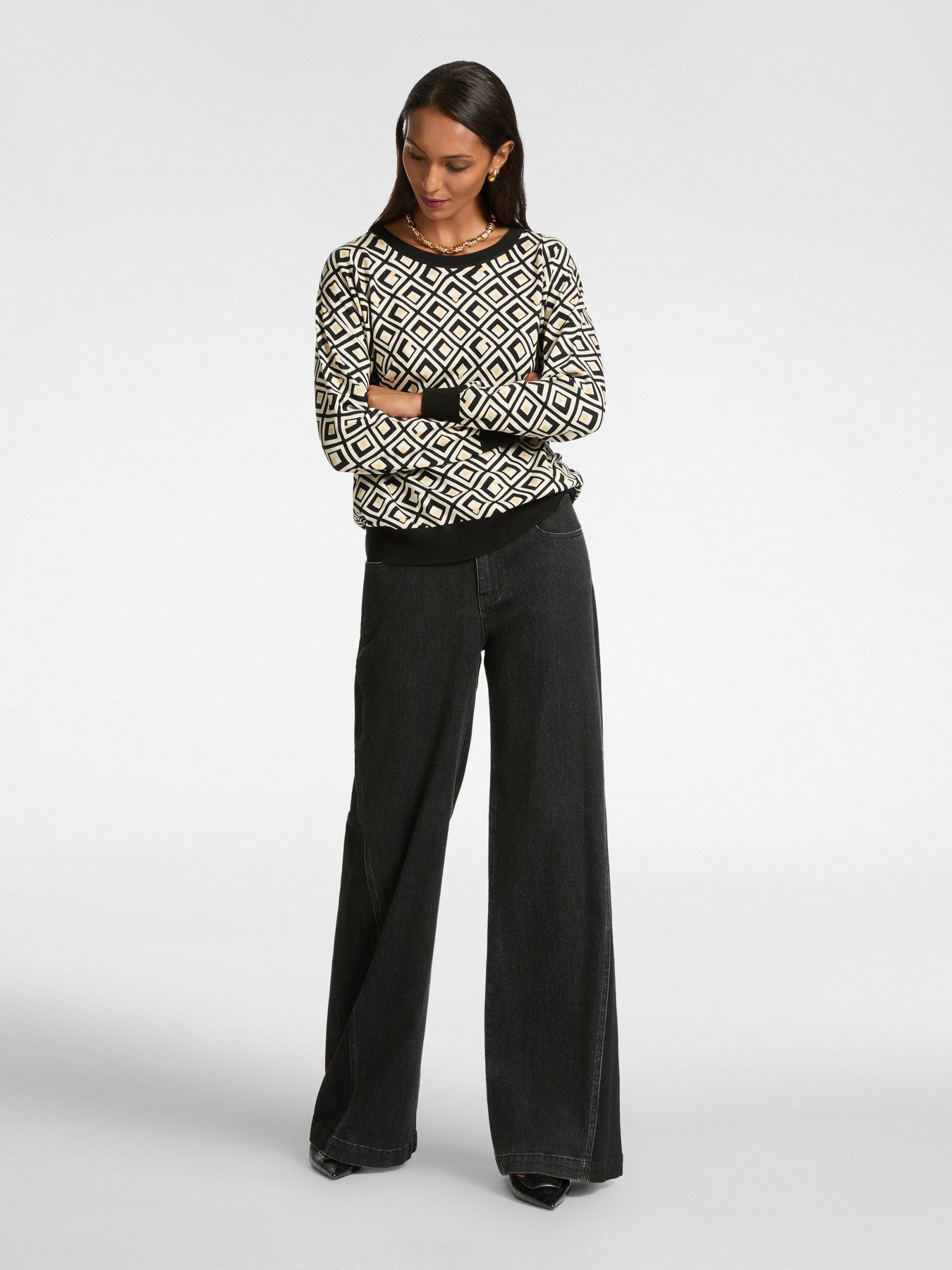 Geometric print jersey image number 2