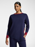 Strickpullover mit Streifeneinsatz und asymmetrischem Saum image number 0