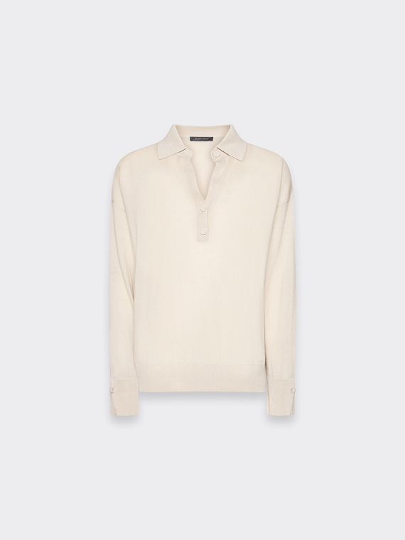Pure wool polo sweater