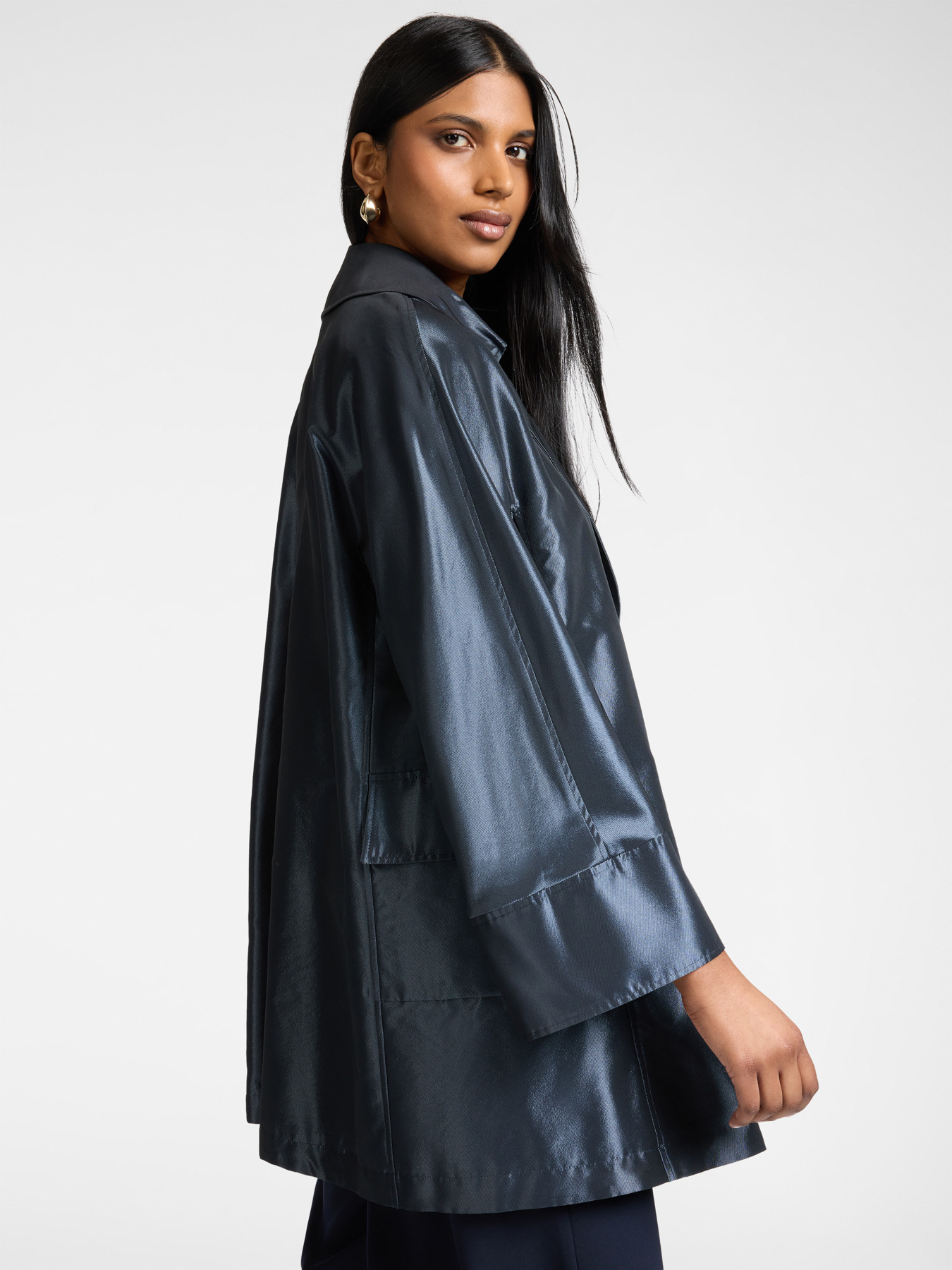 Long taffeta jacket image number 0