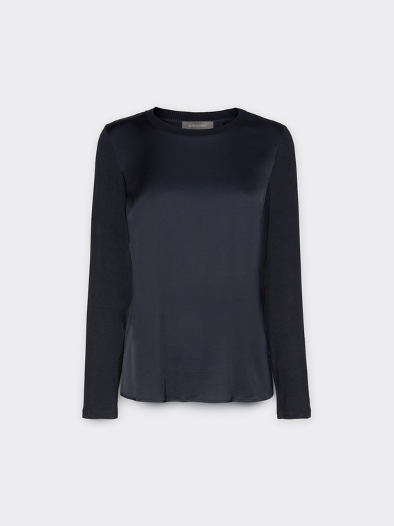 T-shirt in due tessuti