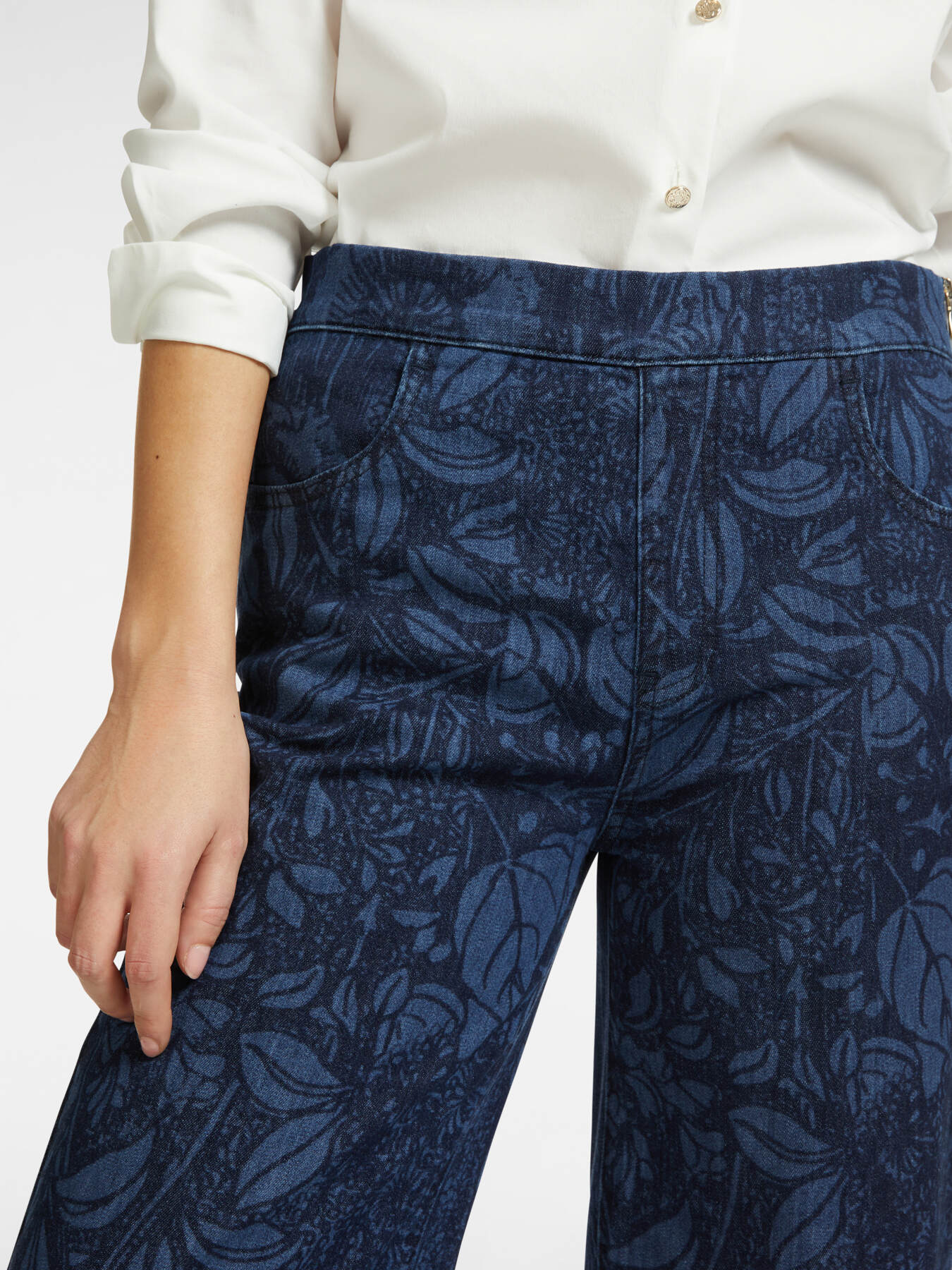 Jean "cropped" imprim&eacute; image number 3