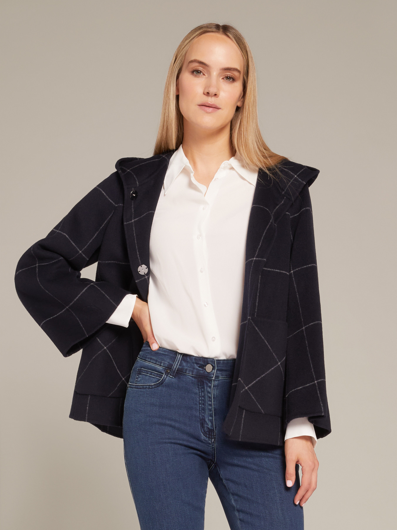 Cappotto corto check image number 2