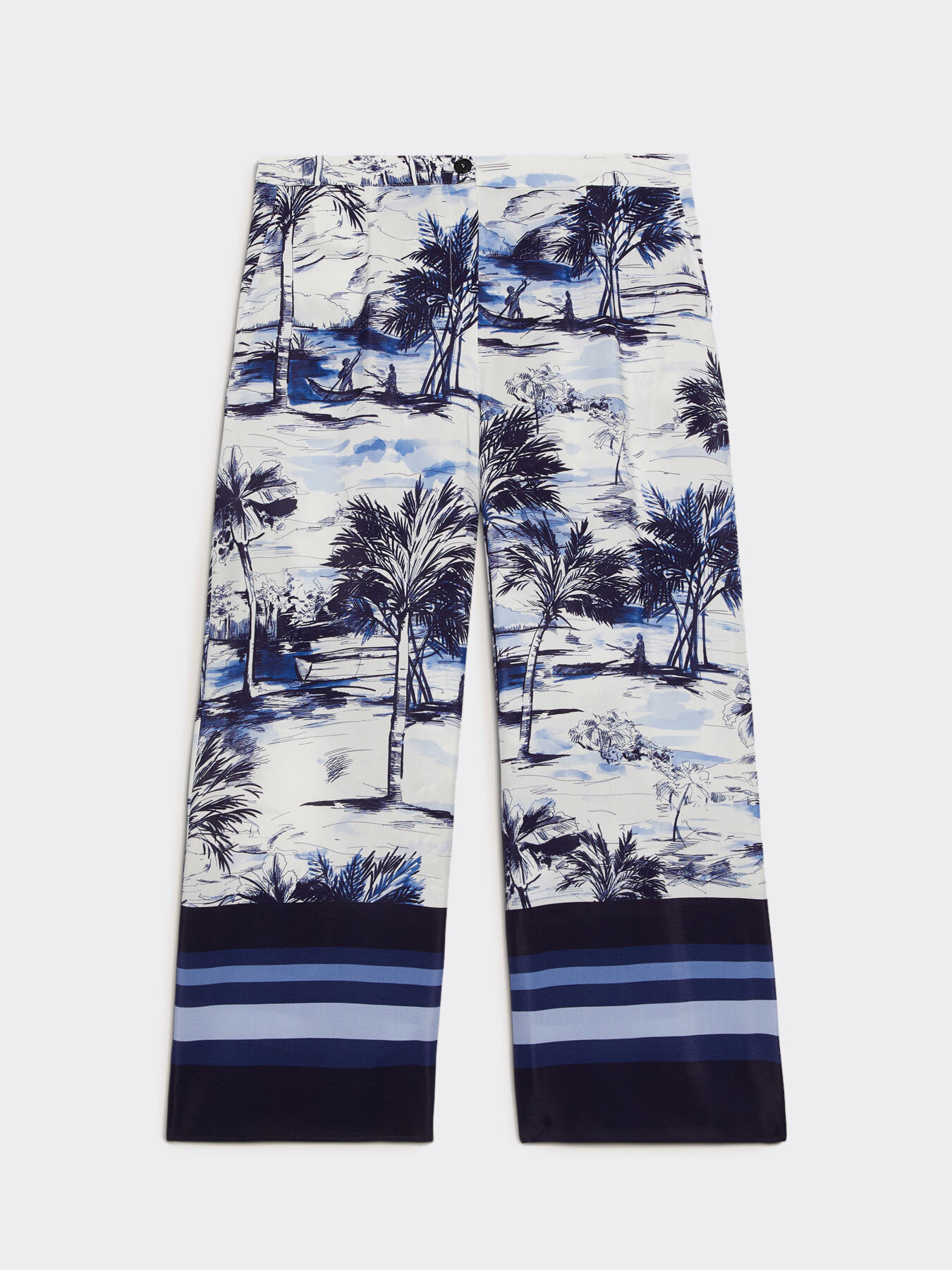 Printed cropped trousers image number 4